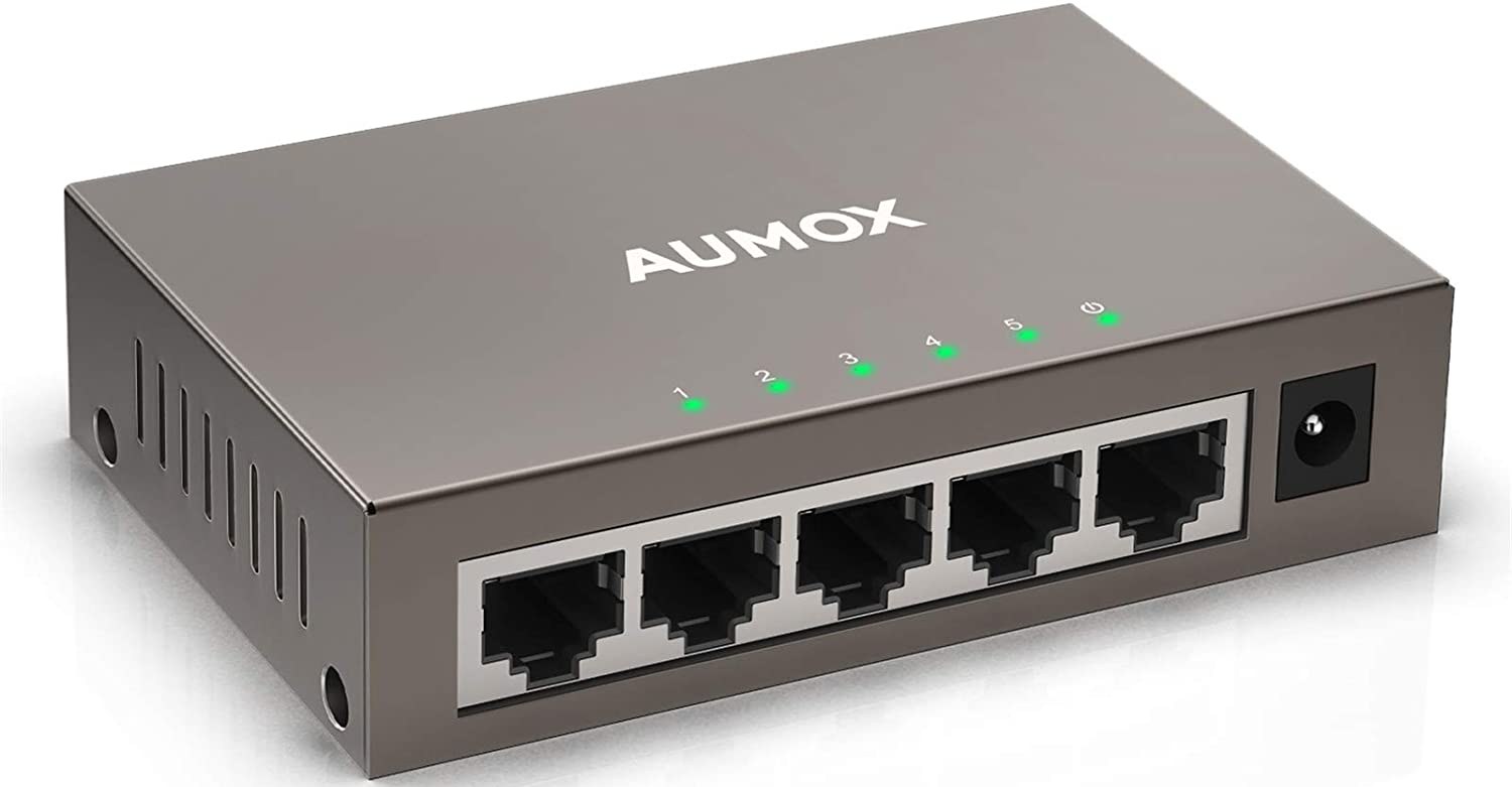 Aumox 5 Port Gigabit Ethernet Network Switch